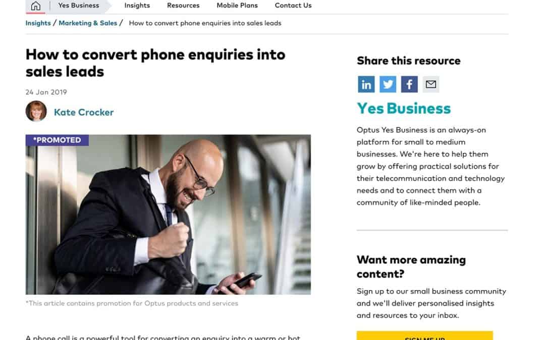Optus Yes Business – Sales Leads