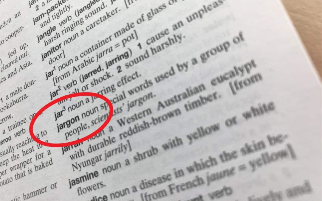 Dictionary definition of jargon, similar to legal jargon