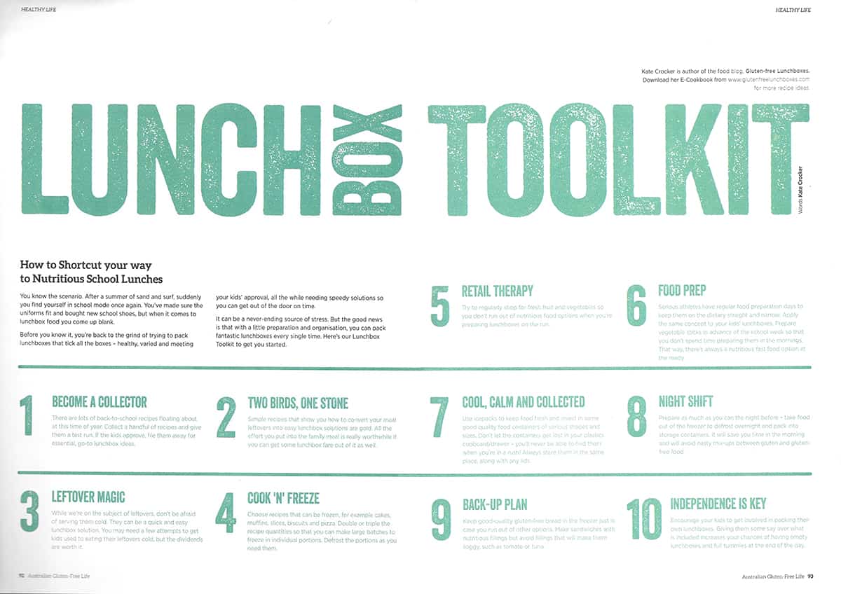 Image of Lunchbox Toolkit from Australian Gluten-Free Life