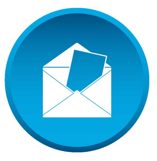 Blue privacy icon - envelope